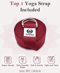 Tumaz Yoga Bolster Set Rectangular Yoga Bolster Pillow for Restorative Burgundy