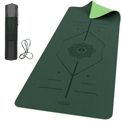 Thick 6mm Non-Slip Yoga Mat with Alignment Lines, 72″x24″, Carry Bag Included