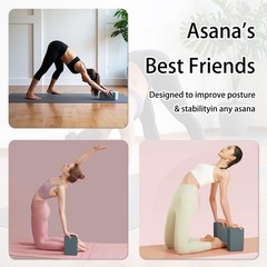 2 Yoga Blocks Supportive Accessories including 2 Knee Pads, 2 With Strap To P…