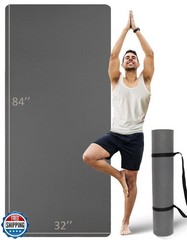 Extra Long & Wide Thick Yoga Mat for Tall Men & Women, 84” x 32”x 7mm Oversize