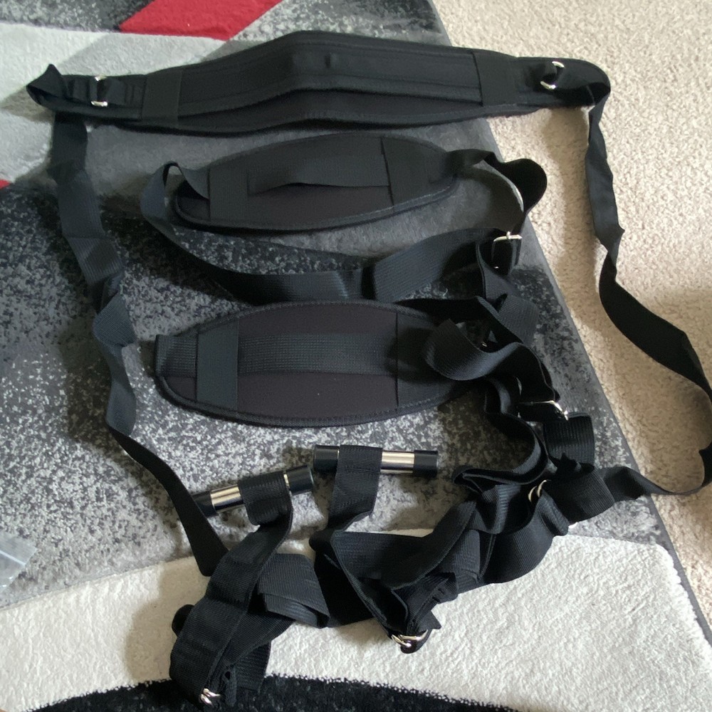 Yoga Inverter Adjustable Nylon Inversion Swing/Sling Strap Set, Black