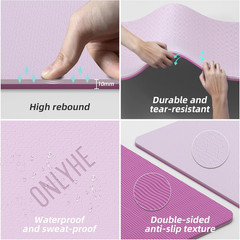 Thick 10mm Non-Slip Yoga Mat 72″x35″ Extra Large with Carrier Strap