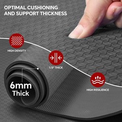 Extra Large Yoga Mat 6’x4′(1/4″ Thick), Non-Slip, Ultra Durable, Wide Workout…