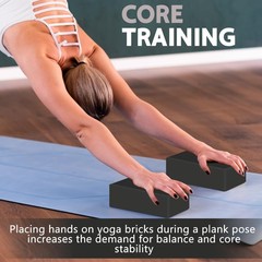 MBHKRRS 9″x6″x3″ Yoga Blocks, Soft Non-Slip Surface 9″x6″x3″, black-1 Pack