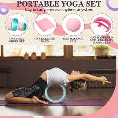 5 Pack Yoga Wheel Set Back Stretcher Wheel for Deep Tissue Massage Foam Rolle…