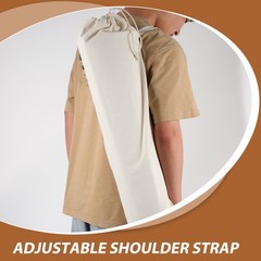 Portable White Yoga Mat Organizer with Adjustable Strap and Extra Storage Pouch