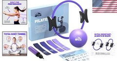 Pilates Ring Set, Pilates Essentials Kit with Pilates Ring and Ball, 3 Resist…