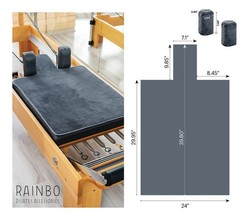 Pilates Reformer Non-Slip Mat Towel (Included 2 Pcs Shoulder Block Covers) (D…