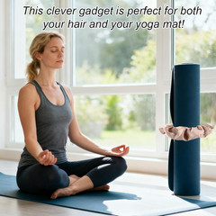 Satin Yoga Mat Scrunchie – Elastic Strap Holder for Standard Mats
