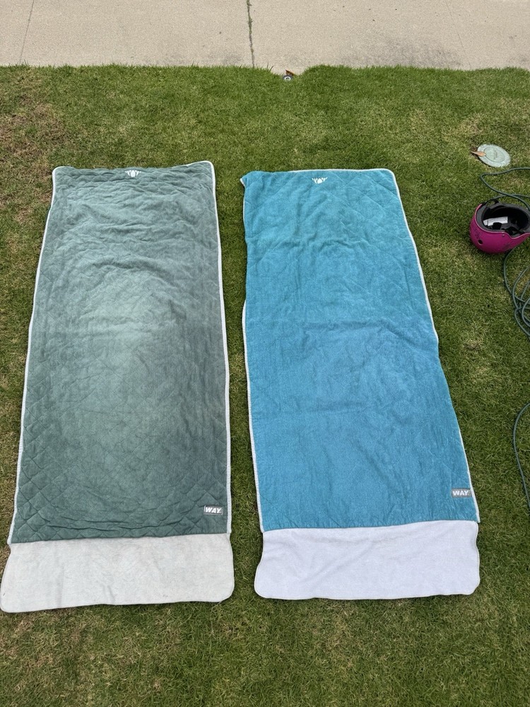 Way Yoga Mats X 2 Hot Yoga Bikram Yoga Absorbent Mat / Towel 2 In 1