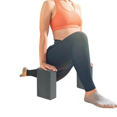 MICRODRY – Stretching & Exercise Foam Blocks, Yoga, 2 Light Grey