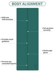 Eco Friendly Yoga Mat with Alignment Lines, Carry Strap, Non Slip TPE Yoga Ma…