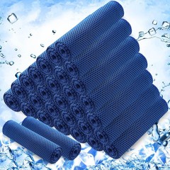 Hosuly 30 Pack Cooling Towels, 40″x12″ Ice Breathable Soft Large, Dark Blue