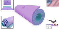 Eco-Friendly Extra Thick Yoga Mat – 72″x 32″ – Purple/Green