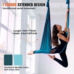 Aerial Silk Yoga Hammock Kit 11 Yards 100gsm Nylon 2204lb Green