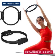 Gaiam Pilates Ring Fitness Circle – Lightweight & Durable Foam Padded Handles, F