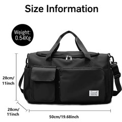 Sports Gym Duffel Bag with Shoes Compartment and Dry Wet Separated Pocket for…