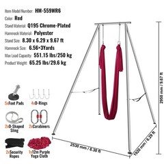 Uimoso Yoga Swing Frame with Hammock Kit, 551 lbs Capacity, Red