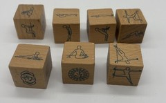 Yoga Dice 7 Wooden Dice Thousands of Possible Combinations Poses Chakras Travel