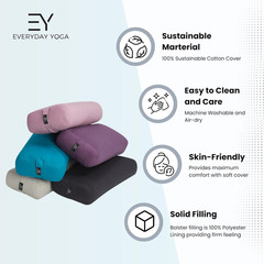 Premium Bolster, Soft & Supportive Meditation Pillow with Carry Handle, Lightwei