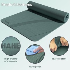 Yoga Mat High Density Exercise Mat, 76″x32″x0.27″Thick Wide & Large Yoga Mat …