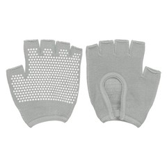 Yoga Gloves, Non Slip Fingerless Pilates Gloves, Gray