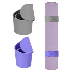 2Pcs Yoga Mat Strap Slap Band One Snap Yoga Mat Slap Band, Purple/Gray