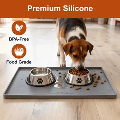 ukeetap Extra Thick Silicone Mat Waterproof with Raised Edge 19″ x 12″, BPA Free