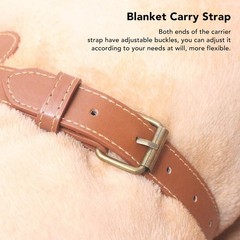 Picnic Blanket Strap, PU Leather Carry Strap Yoga Mat Carry Strap with Adjustable…