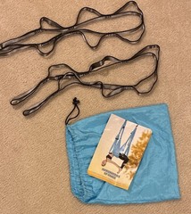 Blue Nylon Hanging Yoga Swing Set w/ Carry Bag & Instruction Manual