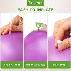 Pilates Ring and Ball Set with Resistance 12/14 Inch, Purple & Pink