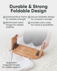 Folding Meditation Bench – Bamboo Kneeling Stool with Locking Magnetic Hinges…