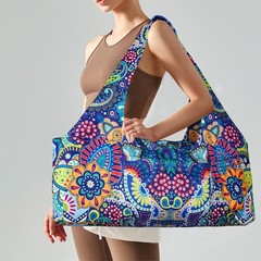 Large Yoga Bag with Mat Strap, Zipper and Pockets – Fits Most Size Mats