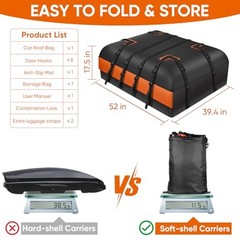 Car Rooftop Waterproof Bag,20 Cubic Feet Large Capacity 20 Cubic feet