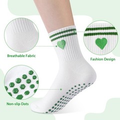 Jeyiour Pilates Socks with Grips Women Non Slip Yoga Socks for Ballet Dance B…