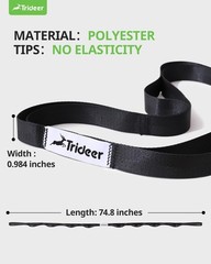 Trideer Stretching Strap Yoga Physical Therapy for Home Workout, Black