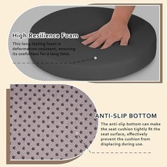 Round Chair Cushions for Dining Chairs Non Slip High 16x16x2 inch Black