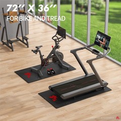 Bike Trainer Mat Compatible with Peloton Bike, for Treadmill & Row, THK 6mm,