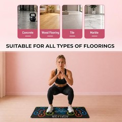 Non-Slip Squat Mat with Foot Position with Number & Color-Coded, 31.5” X