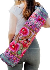 Yoga Mat Dogma Tapestry Embroidery Carrier Bag Colorful Adjustable BNWOT Nice