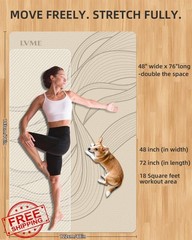 lvme Yoga Mat Cream Extra Wide Thick