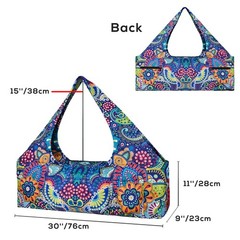 Large Yoga Bag with Mat Strap, Zipper and Pockets – Fits Most Size Mats