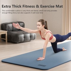 Wide Yoga Mat-80cm Non Slip Extra Thick 1/3” Fitness Exercise Mat TPE Materi…