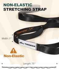 Trideer Non-Elastic Yoga Stretch Strap with Loops for Therapy & Mobility