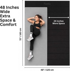 Foldable Large Yoga Mat: Extra 6mm & 8mm Thick Workout Mat for Home Gym and
