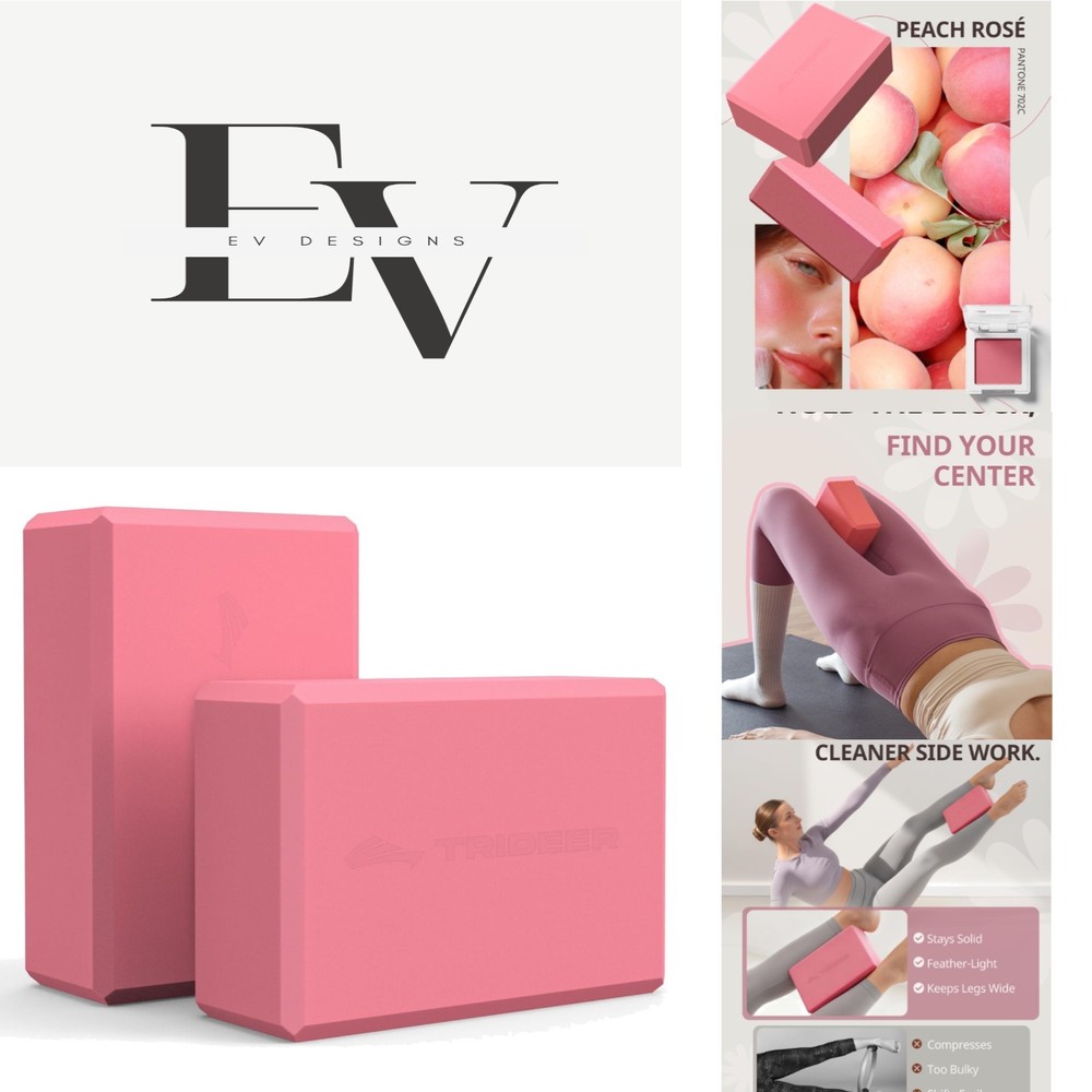 Eco-Friendly 2 Pack Yoga Blocks – Lightweight Foam for Stability and Comfort