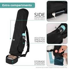 Yoga Mat Bag – Crossbody Gym Bag for Women & Men, Waterproof 29.5 Inch Black