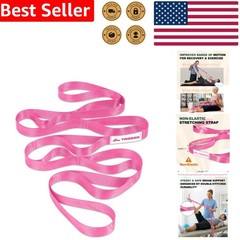 Home PT Stretching Strap Non-Elastic Loops Progressive Leg Hip Back Mobility Aid