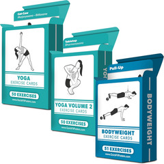 3 Pack – Exercise Cards – Yoga Poses Volume 1 & 2 + Bodyweight Exercises – Yoga