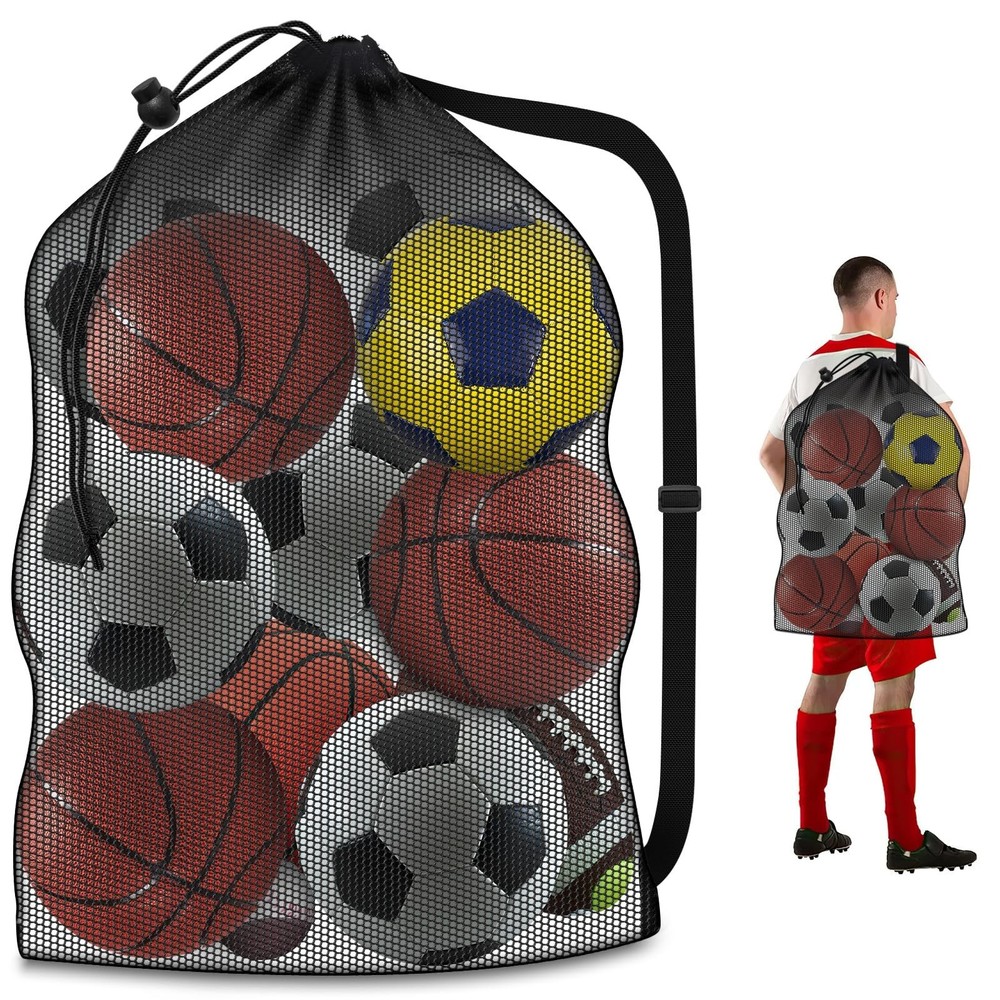 Extra Large Sports Ball Bag, Heavy Duty Breathable Mesh Storage Bag, 40″ x 30…